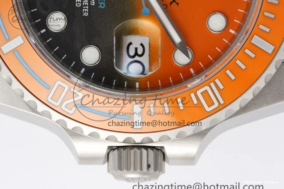 0411 Bold Submariner DIW Sandblasted VSF 1:1 Best Edition Orange Ceramic Bezel Orange Black Dial on SS Bracelet VS 2053